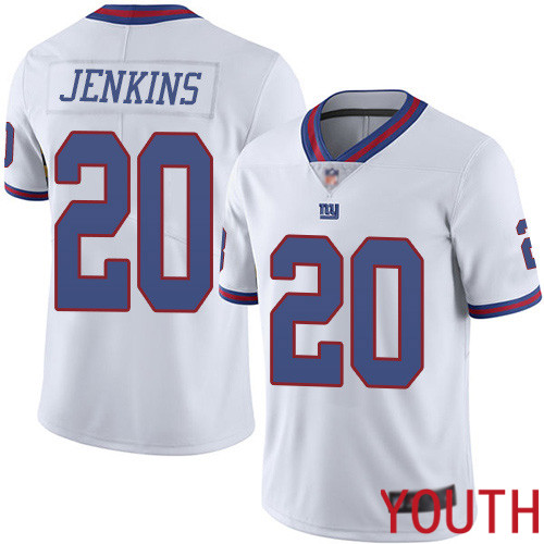 Youth New York Giants 20 Janoris Jenkins Limited White Rush Vapor Untouchable Football NFL Jersey